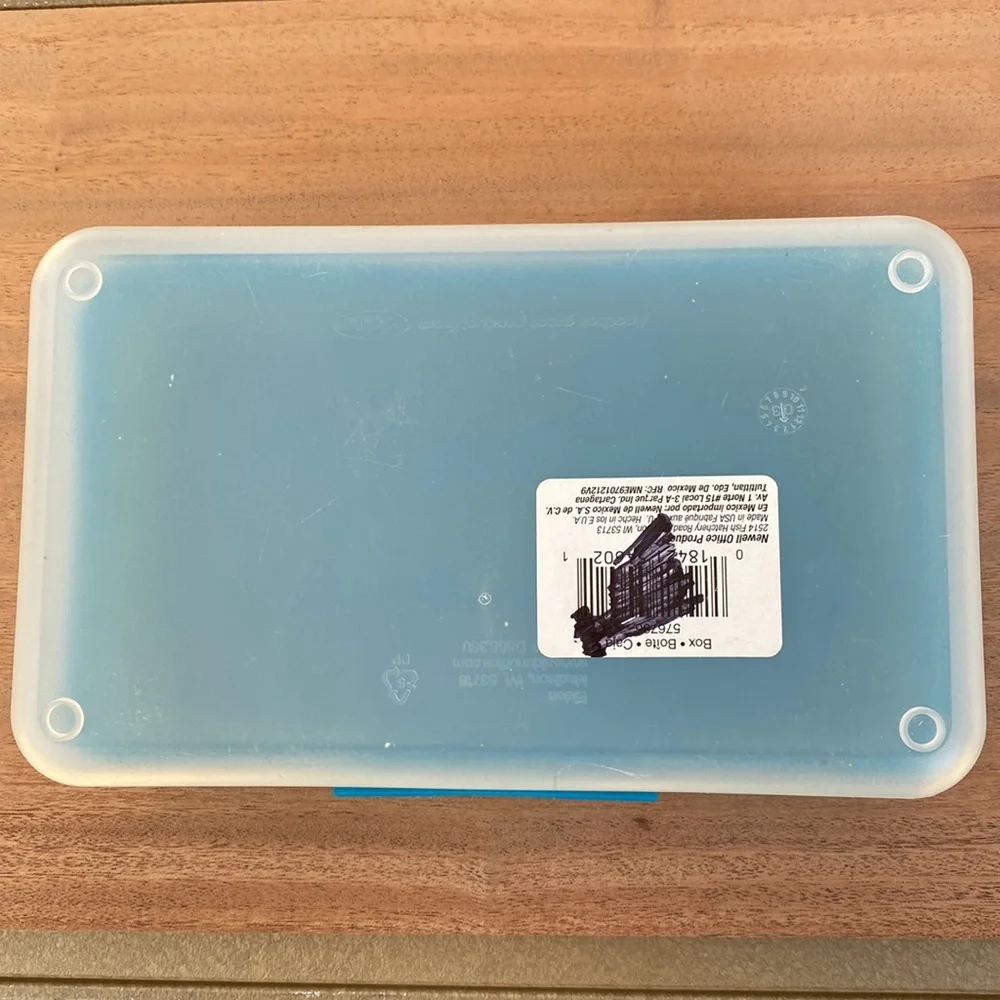 Vintage 90’s Blue Spacemaker Pencil Box Storage Container Organizer